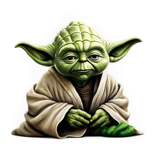 Wise Yoda Illustration PNG Ejd