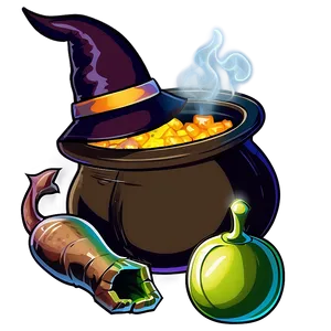 Witch And Cauldron PNG 24