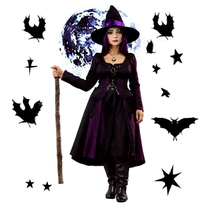Witch And Moon PNG 99