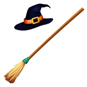 Witch Broom And Hat PNG Nuu PNG