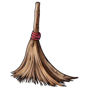 Witch Broom With Ribbons PNG 83