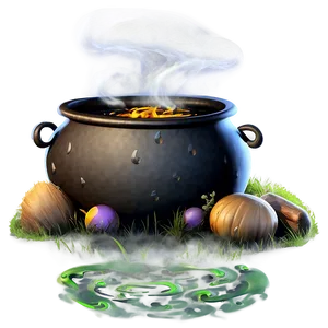 Witch Bubbling Cauldron PNG 20