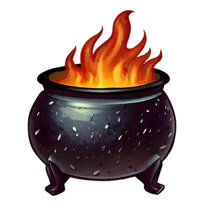 Witch Cauldron On Fire PNG 06292024