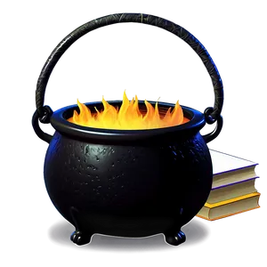 Witch Cauldron With Books PNG Igk20 PNG