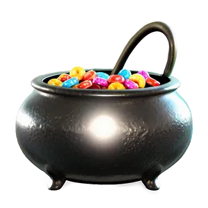 Witch Cauldron With Candy PNG 06292024