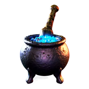 Witch Cauldron With Crystals PNG Mfa PNG