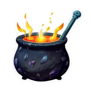 Witch Cauldron With Crystals PNG Ypl87 PNG