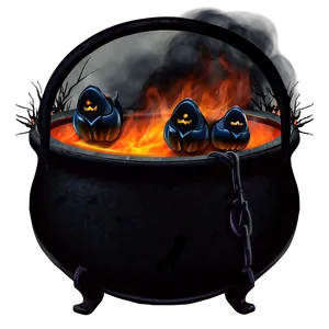 Witch Cauldron With Ghosts PNG 13
