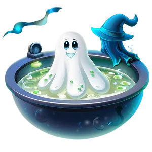 Witch Cauldron With Ghosts PNG Tvw41 PNG