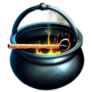 Witch Cauldron With Magic Wand PNG 68 PNG