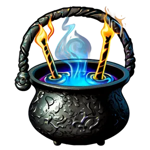 Witch Cauldron With Magical Smoke PNG 06292024