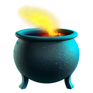 Witch Cauldron With Moon Background PNG Blb PNG