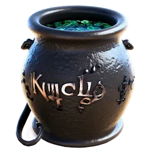Witch Cauldron With Spells PNG 2