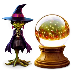 Witch Crystal Ball PNG Vnu
