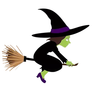Witch Flying Halloween Cartoon PNG 06252024 PNG