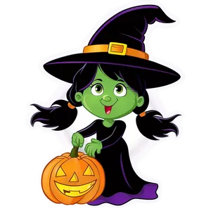 Witch Flying Halloween Cartoon Png 06252024 PNG image