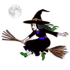 Witch Flying Halloween Cartoon Png 34 PNG image