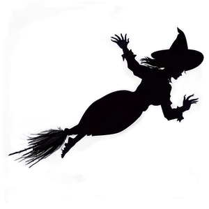 Witch Flying Silhouette PNG 05062024