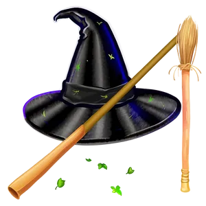 Witch Hat And Broom PNG 70