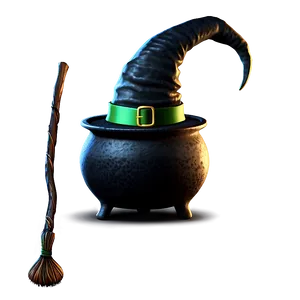 Witch Hat With Cauldron Png 06292024 PNG image