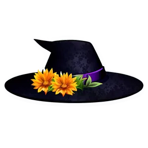 Witch Hat With Flowers PNG Bea PNG