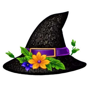 Witch Hat With Flowers Png Xjr51 PNG image