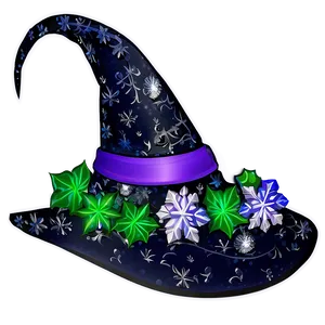 Witch Hat With Snowflakes Png Jjp PNG image