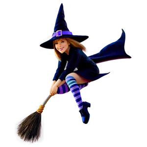 Witch On Broomstick Png 12 PNG image