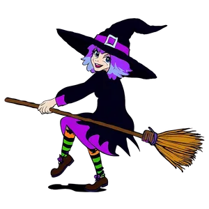 Witch On Broomstick PNG 85