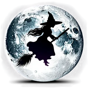 Witch On Moon PNG 05062024