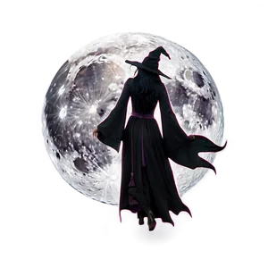 Witch On Moon PNG 39