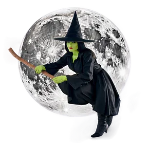 Witch On Moon PNG Tqo10