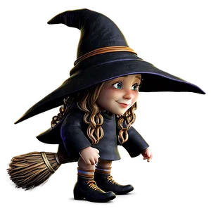 Witch Riding Broom Png Aqo7 PNG image