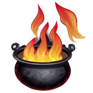 Witch's Cauldron On Fire Png 05242024 PNG image