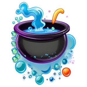 Witch's Cauldron With Bubbles Png Txo PNG image