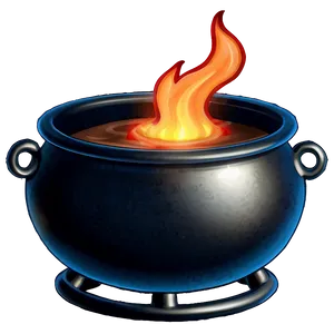 Witch's Cauldron With Flames PNG Fca42 PNG