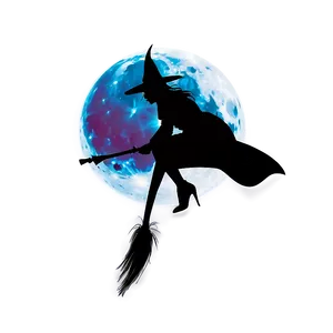 Witch Silhouette Moon PNG Cny