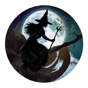 Witch Silhouette Moon PNG Tia52