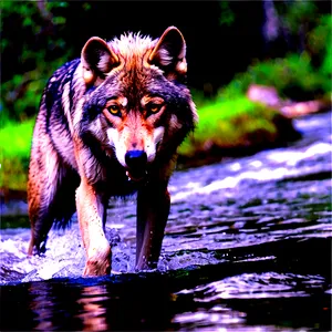 Wolf Crossing River PNG Fio PNG