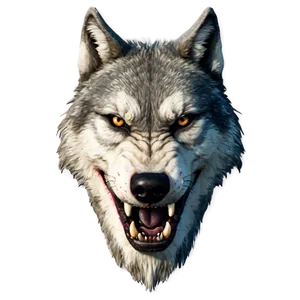 Wolf Face Horror Theme Png 06292024 PNG image