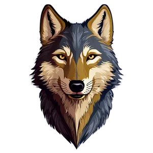 Wolf Face Illustration PNG Mkd17