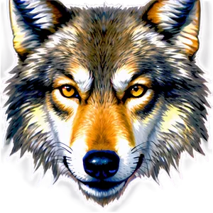 Wolf Face In Pop Art PNG Hru