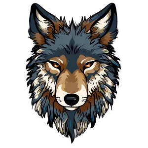 Wolf Face With Feathers PNG 06292024