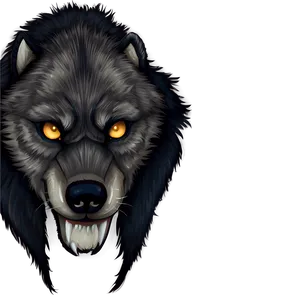 Wolf Face With Scar Detail PNG 33