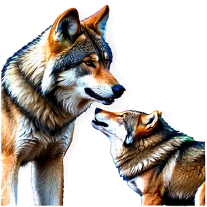 Wolf Family Love PNG 13