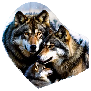 Wolf Family Love PNG 96