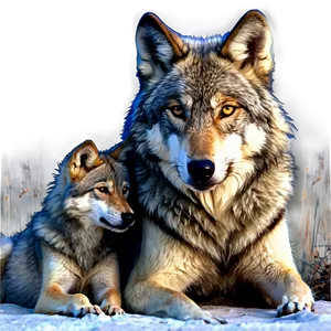 Wolf Family Love PNG Cec88