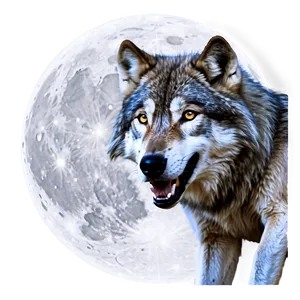 Wolf Head In Moonlight Scene PNG Jud55 PNG