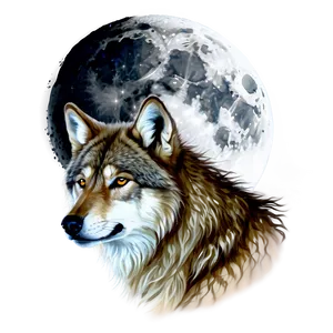 Wolf Head In Moonlight Scene PNG Nqi41 PNG
