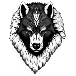 Wolf Head In Warrior Helmet PNG 06122024